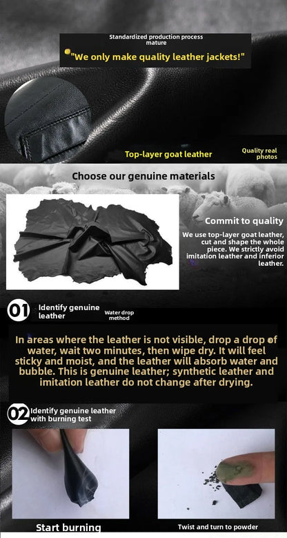 Warmth Thiened Real Leather Jaet Men's Casual Busin Sle eepskin Coat Dad Coat Loose Fit Winter Outerwear