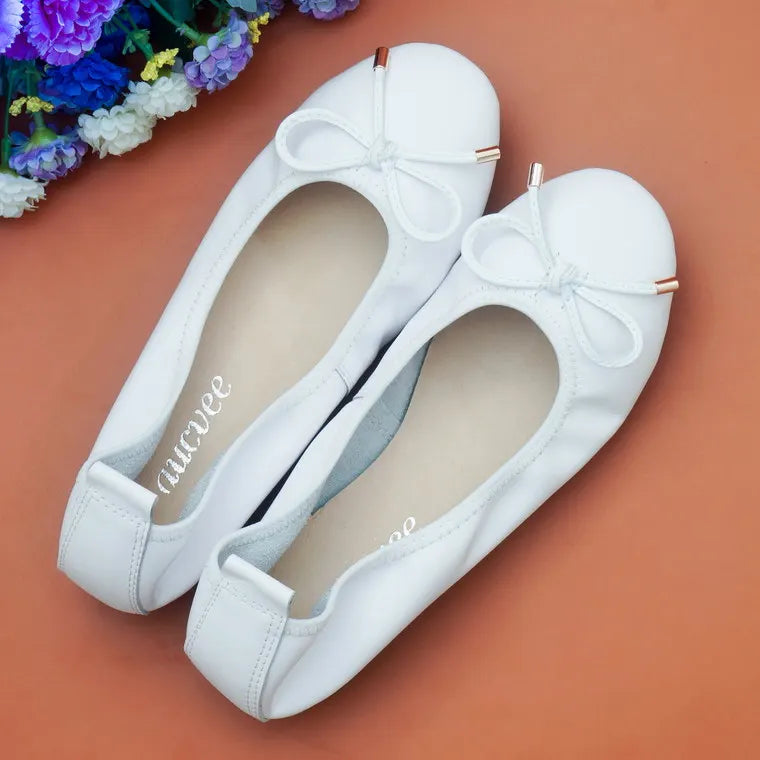 2024 Women Leather Breathable Ladies Comfortable Ballet Flats Driving Shoe Fashion Slip on Shallow Loafers Office Flat Boat Shoe