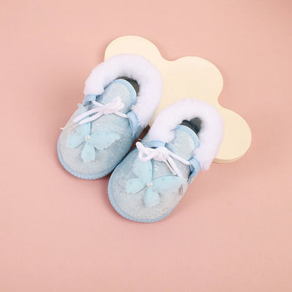 Cute Baby Girls Winter Boots Warm Fleece Lined Snow Shoes with Anti-Slip Sole for Toddlers in Cold Weather