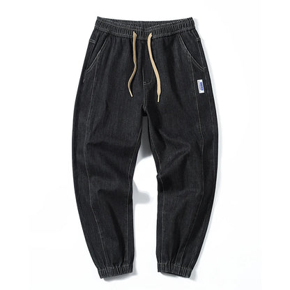 Jeans For Men Loose Fit Joggers Pants Oversize Baggy Pants Harem Wide Leg Elastic Waist Drawstring Male Denim Trousers Tapered