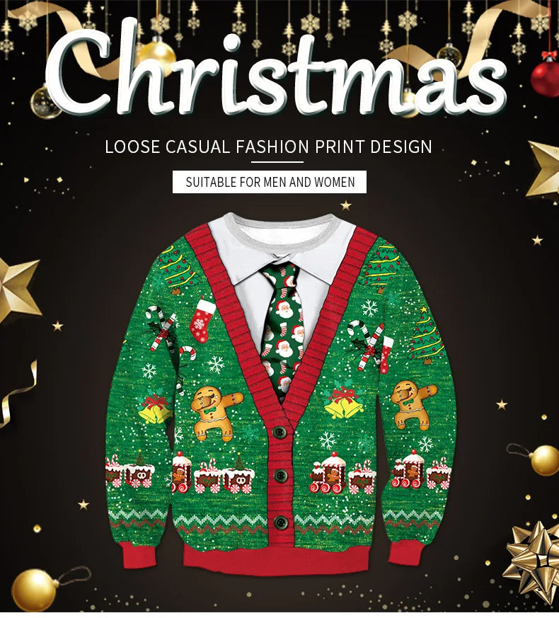 2025 Men Women Christmas Sweaters Funny Orgasm Tacky Christmas Sweater Tops Couples Holiday Party Christmas Sweatshirts