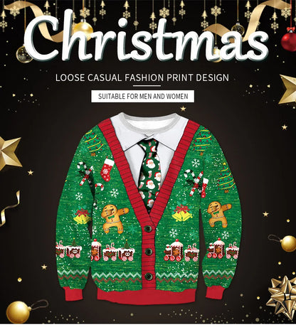 2025 Men Women Christmas Sweaters Funny Orgasm Tacky Christmas Sweater Tops Couples Holiday Party Christmas Sweatshirts