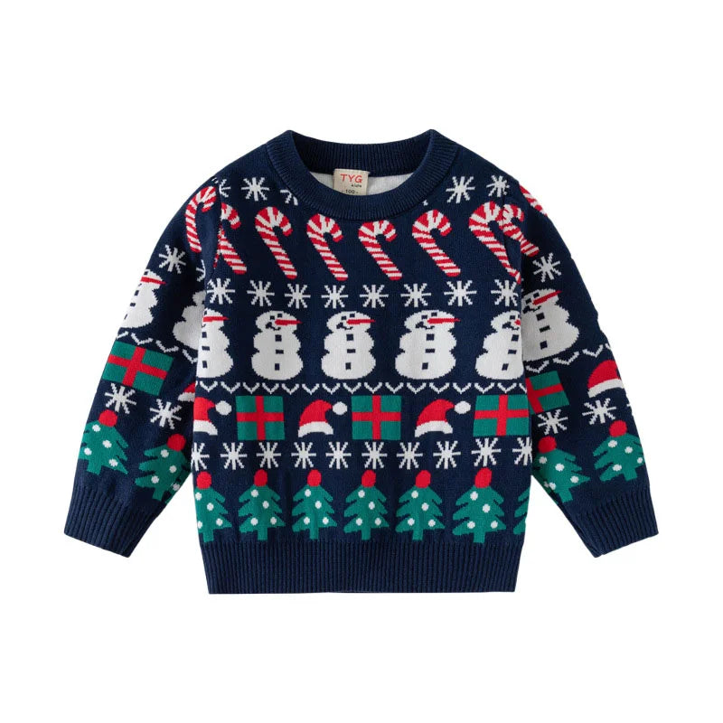 Christmas Sweaters 3-7T New Arrival Christmas Boys Girls Sweaters For Autumn Winter Snowman Children's Sweatshirts Baby Clothes