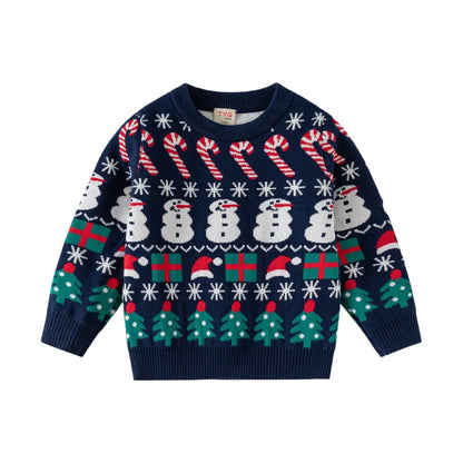 Christmas Sweaters 3-7T New Arrival Christmas Boys Girls Sweaters For Autumn Winter Snowman Children's Sweatshirts Baby Clothes