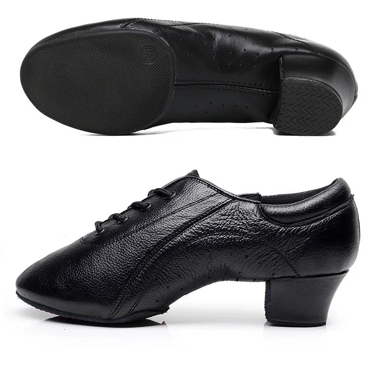 Leather Sports Shoes Perform Latin Dance Shoes For Men Bottom Female Ballroom Dancing Shoes Children Adult Ventilation Sneakers