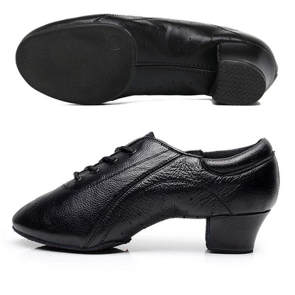 Leather Sports Shoes Perform Latin Dance Shoes For Men Bottom Female Ballroom Dancing Shoes Children Adult Ventilation Sneakers