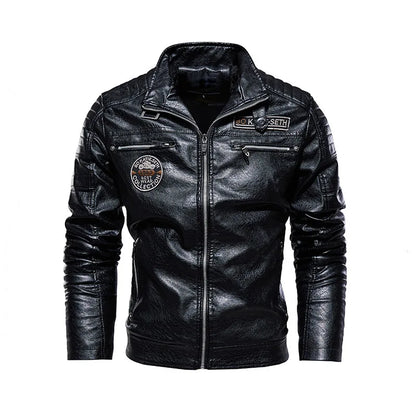 Men's Leather Jacket 2024 Autumn Winter New Plush Loose Outdoor Travel Motorcycle Coat Men Fashionable Trendy Leather Clothing