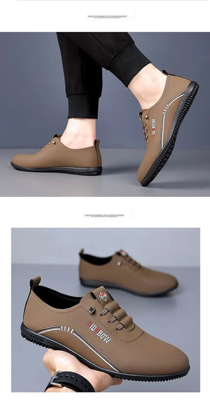 Leather Shoes for Men Fashion Soft Sole Men Loafers Comfortable Lightweight Walking Shoes Men Flats Moccasins Zapatillas Hombre