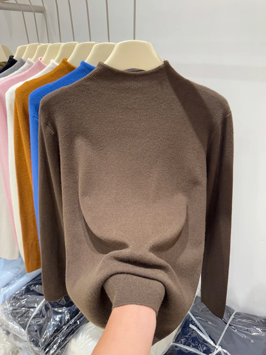 Sweater Women Autumn Winter Fashion Turtleneck Jumpers 2025 Female Long Sleeve Sweater Ladies Solid Knitted Soft Pullovers
