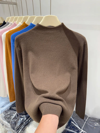 Sweater Women Autumn Winter Fashion Turtleneck Jumpers 2025 Female Long Sleeve Sweater Ladies Solid Knitted Soft Pullovers