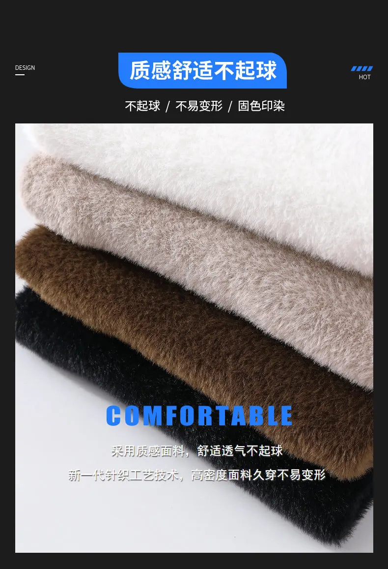 Sweaters men 2025 winter korean style mens warm sweater V-neck men sweaters autumn Men's wool pullovers men full size M-XXXL