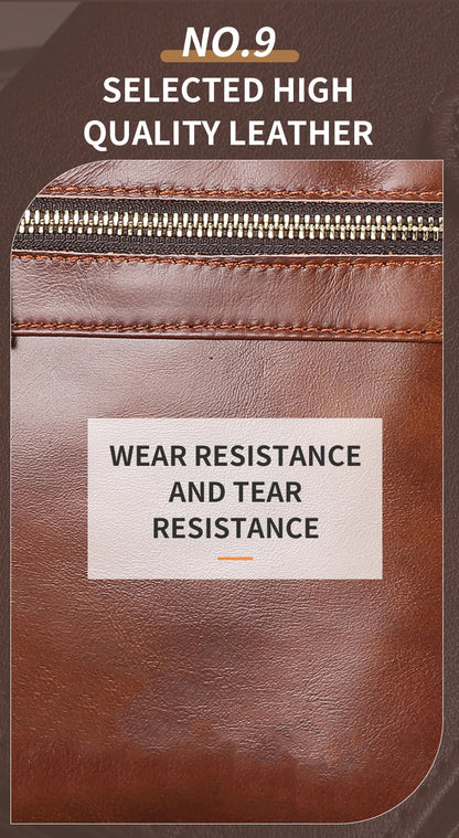 BULLCAPTAIN Leather Laptop Bag, Top Layer Leather 15" Laptop Bag Men's Laptop Briefcase Briefcase Work Business Travel Bag 053