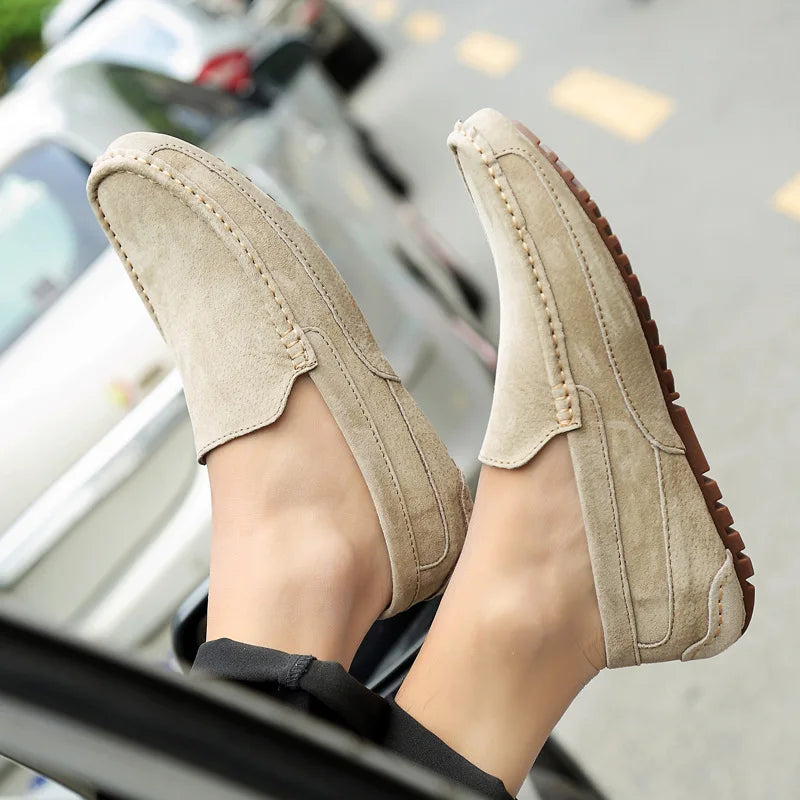 Suede Leather Man Loafers Luxury 2022 Casual Shoes For Men Boat Shoes Handmade Men Slipon Driving Shoes Male Moccasins Zapatos