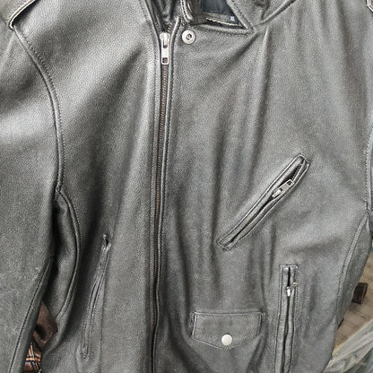 Cowhide Leather Coat Men's Retro Distressed Motorcycle Cycling Clothing Trendy Youth LapeSpring and Autumn Coat