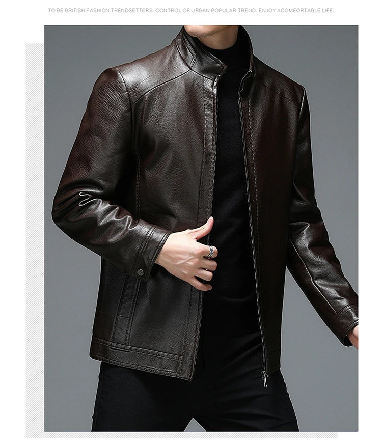 Genuine Leather Jacket Men Clothing Spring Goatskin Jackets for Man Business Casual Thin Coats Jaqueta Masculina Couro Legitimo