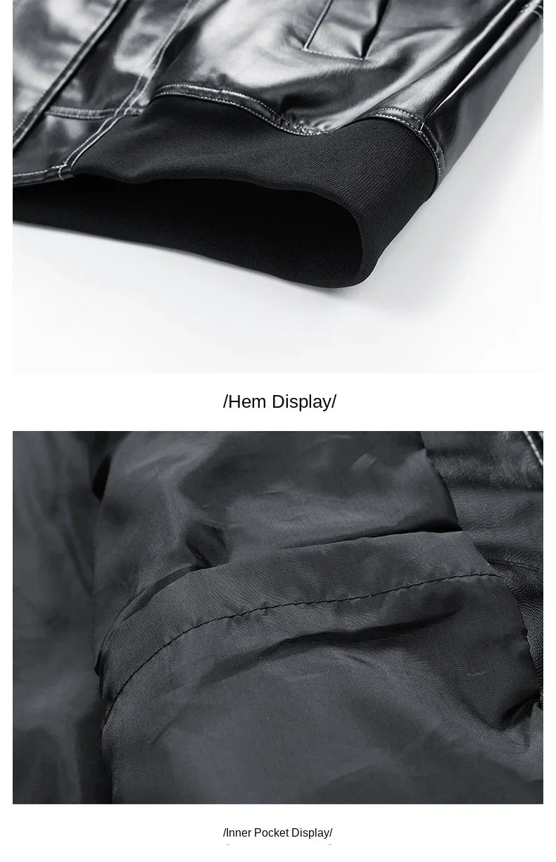 Europe The United States Trend Leather Jacket Spring Autumn New Loose Trend Men's Couple Jacket Lapel Motorcycle Handsome Coats