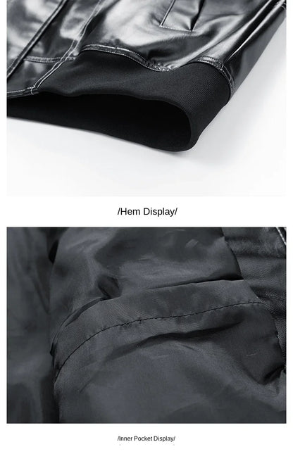 Europe The United States Trend Leather Jacket Spring Autumn New Loose Trend Men's Couple Jacket Lapel Motorcycle Handsome Coats