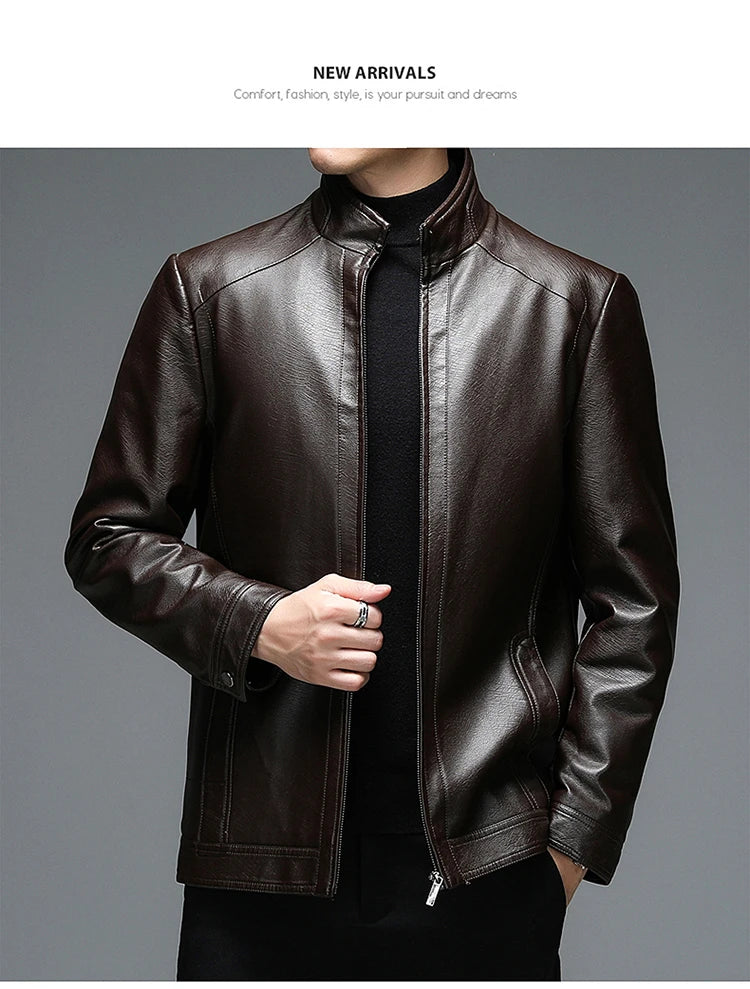 Genuine Leather Jacket Men Clothing Spring Goatskin Jackets for Man Business Casual Thin Coats Jaqueta Masculina Couro Legitimo