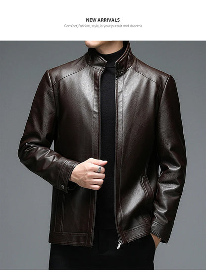 Genuine Leather Jacket Men Clothing Spring Goatskin Jackets for Man Business Casual Thin Coats Jaqueta Masculina Couro Legitimo