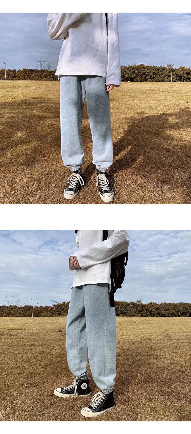 Winter Jeans Men Warm Joggers Jeans Harem Pants Thickdenim Pants men sweatpants elastic jean for men pants male jeans