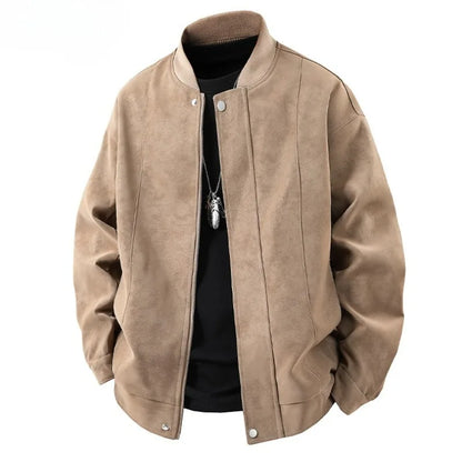 Mens Leather Jacket Suede Coats Waterproof Soft Shell Windbreaker Streetwear Moto Autumn Winter Jacket Men Clothing Mens Jacket