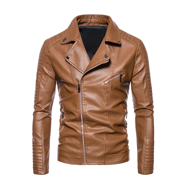 2023 New American Leather Coat Men's, Leather Jacket Men's Motorcycle Retro Tactical Top, Waterproof Coat