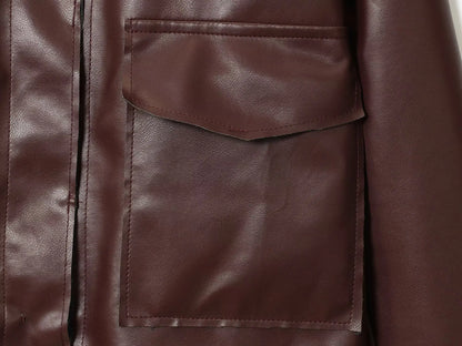 Women's Leather Jacket 2025 Autumn Winter New Fashion Women Long Sleeve Zipper Jackets Women High Street Elegant Short Coats