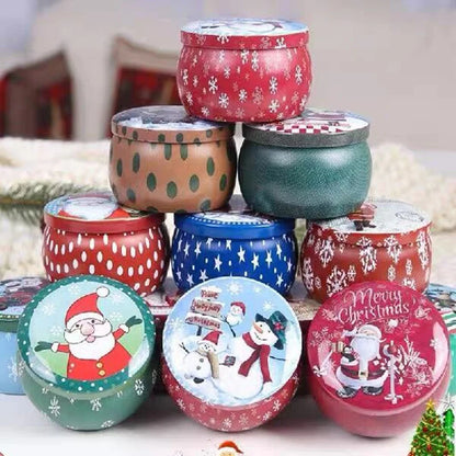 Christmas Candy Box Chocolate Sweets Aromatherapy Candle Jars DIY Ornaments Childrens Christmas Gifts 2023 New Year Decoration
