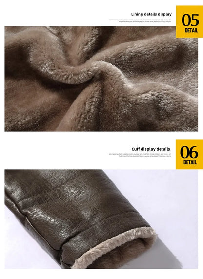 Men Coat Winter Long Leather Jacket Casual Jackets Coats New Faux Leather Vintage Biker Jacket Men Windproof Motorcycle Jacket