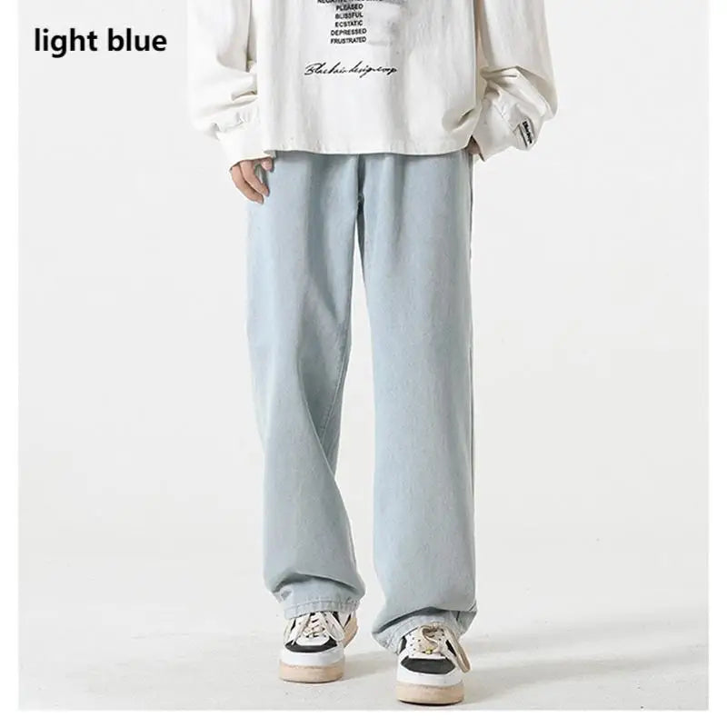 Jeans men's spring and summer 2025 new style trend straight versatile casual pants loose wide-leg mopping trousers