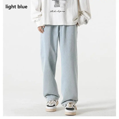 Jeans men's spring and summer 2025 new style trend straight versatile casual pants loose wide-leg mopping trousers