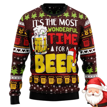Christmas Family Party Ugly Beer Sweater For Men Funny Fashion O-neck Pullover Sweatshirt Merry Christmas Trend Design Sweaters