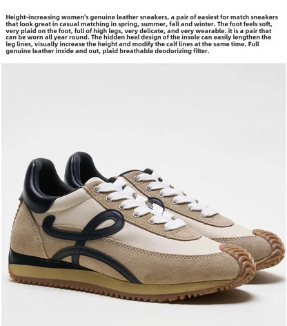 Designer High-quality Women's Leather Waffle Casual Sports German Training Forrest Gump Sneakers Ins Fashion Luxury