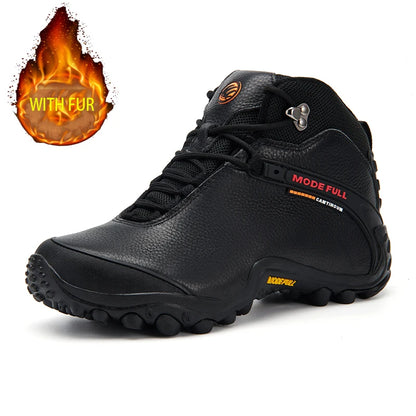 Cow Leather Men Winter Hiking Boots For Women Outdoor Waterproof Treeking Snow Shoes Climbing Mountain Hunting Walking Sneakers