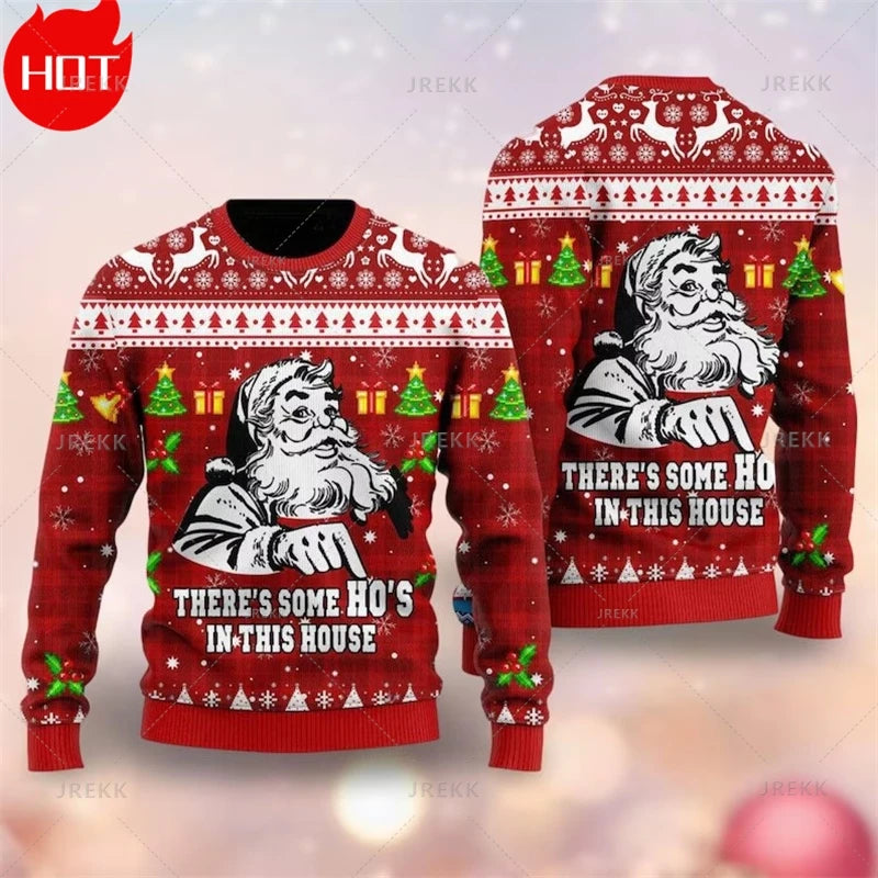 Merry Christmas 3D Printed Sweatshirts Santa Claus Graphic Christmas Sweater Men Fashion Ugly Christmas Sweater New In Sweaters