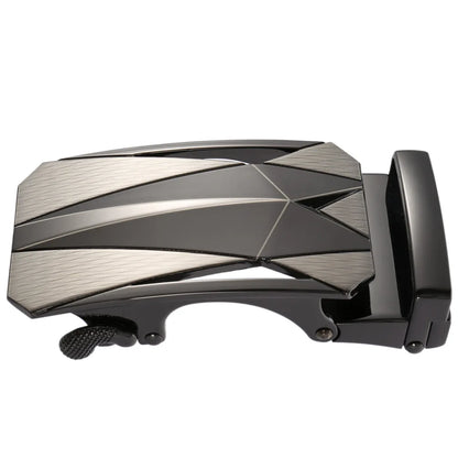 Men's Belt Buckle Accessories Business Ratchet Automatic Alloy Metal Buckle For 3.5cm Width Leather Belt Strap No Holes