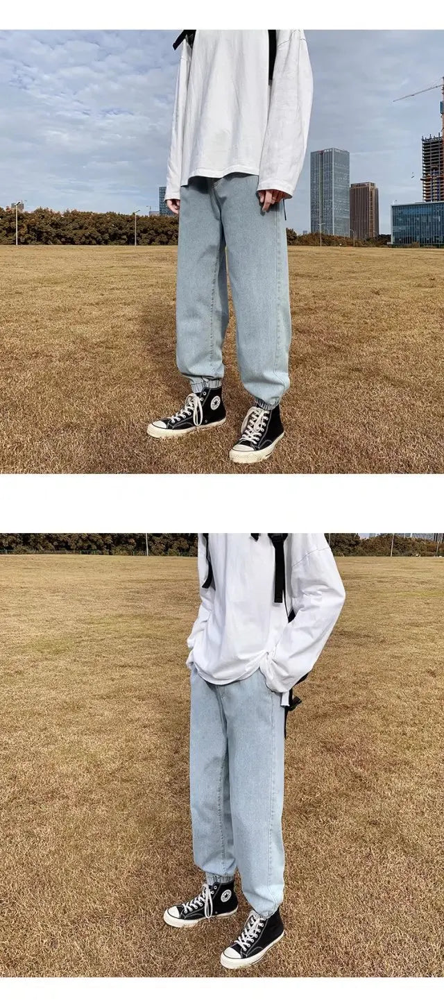 Winter Jeans Men Warm Joggers Jeans Harem Pants Thickdenim Pants men sweatpants elastic jean for men pants male jeans