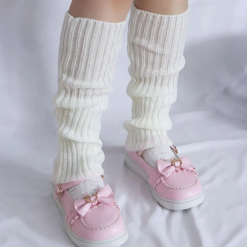 Winter Sweet Lolita Autumn Wool Ball Knitted Leg Warmers Leg Warm Socks Foot Cover Knee Cover