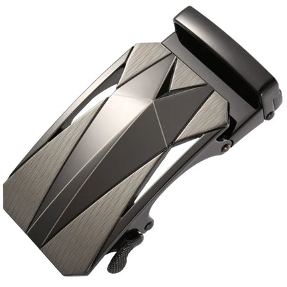 Men's Belt Buckle Accessories Business Ratchet Automatic Alloy Metal Buckle For 3.5cm Width Leather Belt Strap No Holes