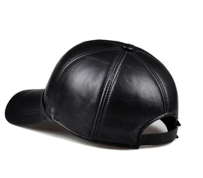 New Men Real Leather Baseball Caps Sheepskin Casual  Men Youth Duck Tongue Warm Hats Hip Pop Bonnet Femme