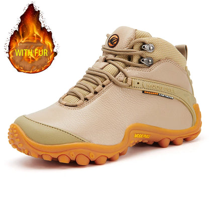 Cow Leather Men Winter Hiking Boots For Women Outdoor Waterproof Treeking Snow Shoes Climbing Mountain Hunting Walking Sneakers