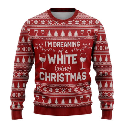Merry Christmas Wine Ugly Christmas Sweaters For Men Women Wine Bottle Printes Pullover Sweatshirts New In Christmas Jumper