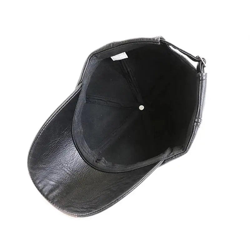 Baseball Cap Casual Fashion Hat Autumn And Winter Thin Plus Velvet Leather For Men New
