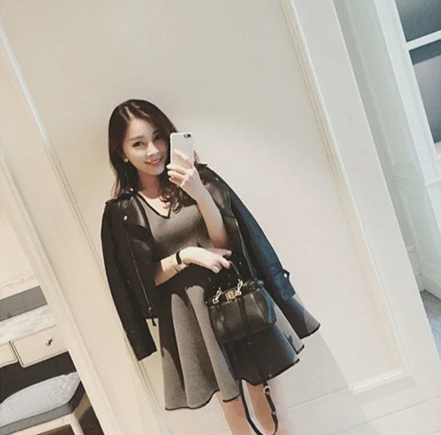 Coats Woman Spring Autumn Leather Jacket for Women New Products Korean Reviews Clothes High Quality Pretty Style Cheap Deals