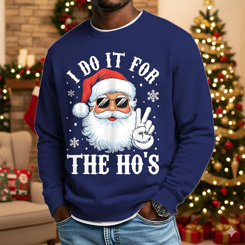 Ugly Sweaters Christmas Men's Santa Claus Funny Sweatshirt Cool Party 3D Long Sleeve Crew Neck Crewneck 3D All Seasons Designer