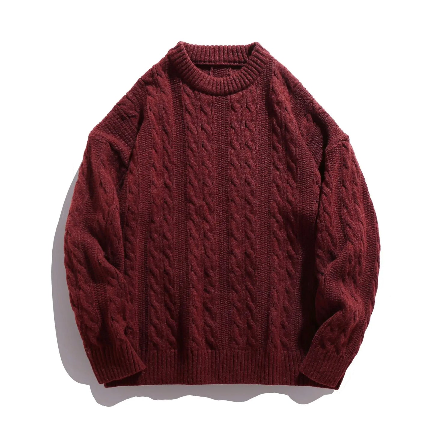 Men Winter Sweaters Men's Thick Twisted Flower Knitted Sweater Autumn Winter Round Neck Pullover Sweater Warm Top Women Sweater