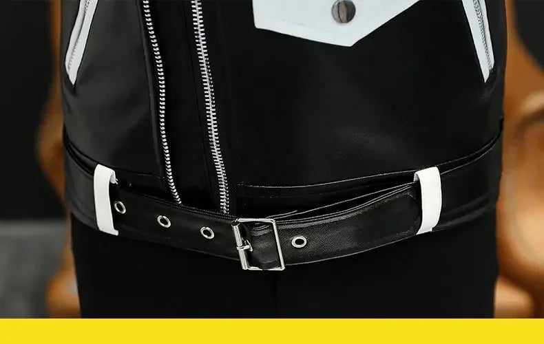 Coats Black Leather Jacket for Men Trendy 2025 Fashion Fashionable Spring Clothes Man Suits and Blazers Menswear Vintage Classic