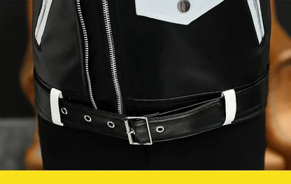 Coats Black Leather Jacket for Men Trendy 2025 Fashion Fashionable Spring Clothes Man Suits and Blazers Menswear Vintage Classic