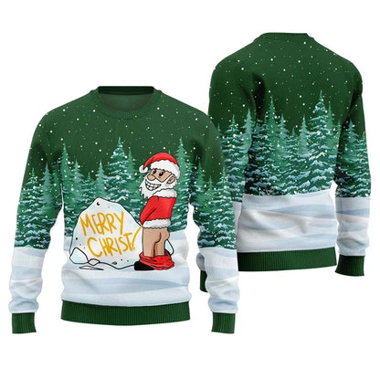 Merry Christmas Funny Ugly Sweater Men Women Festival Clothes Pullover Top Crewneck Xmas 3d Printed Dance Santa Claus Sweaters