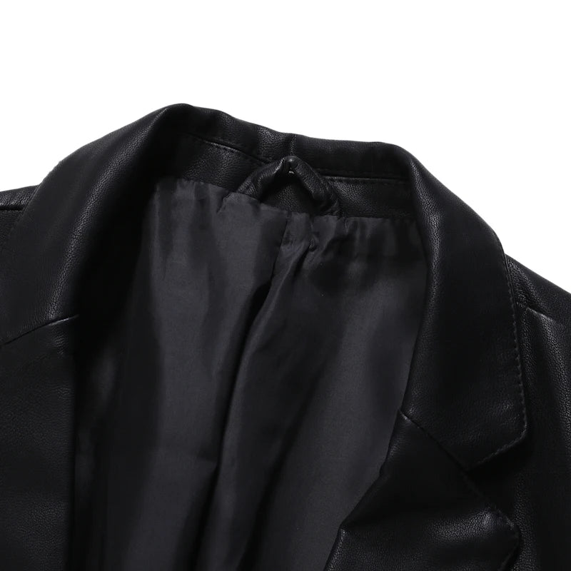 2024 Leather Men's Coat Trend Handsome British Style Autumn And Winter New Retro Casual Motorcycle Leather Jacket Men